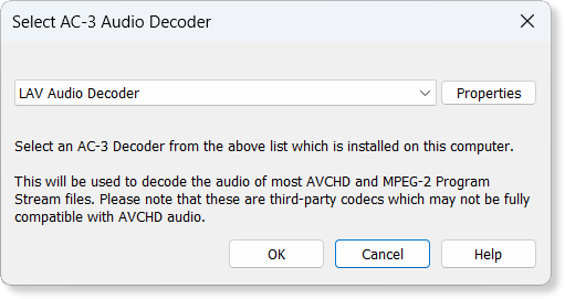 Selecting an AC-3 Audio Decoder Selecting an AC-3 Audio Decoder