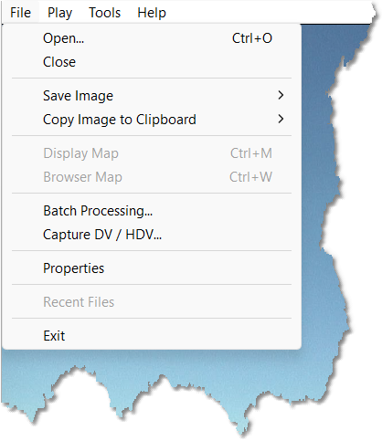 File menu